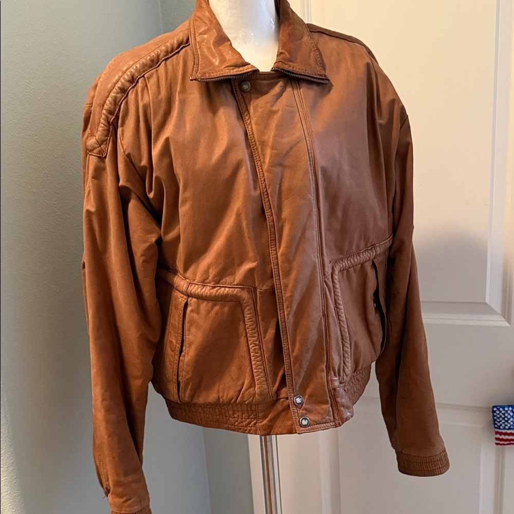 U2 Wear Me Out Tan Leather Jacket